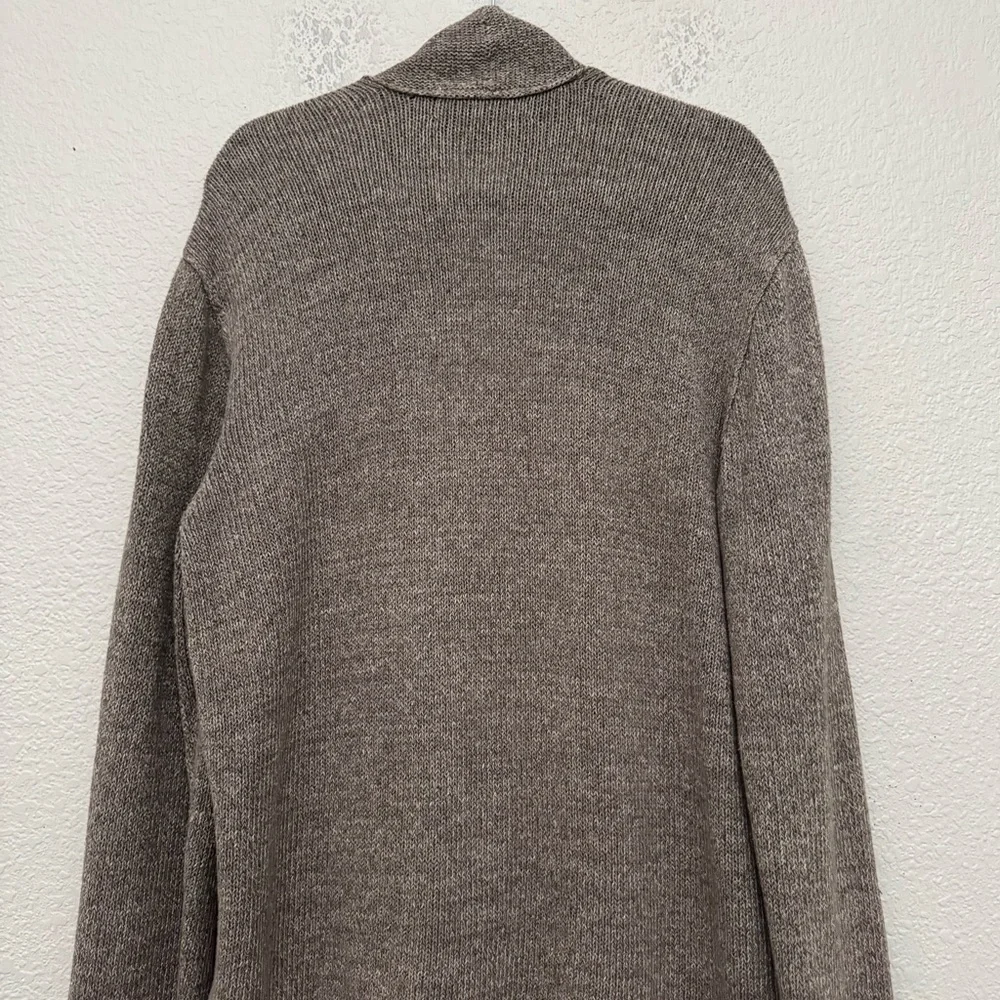 John Varvatos Linen Blend 4 Pocket Cardigan Sweater Brown Men's Size XL